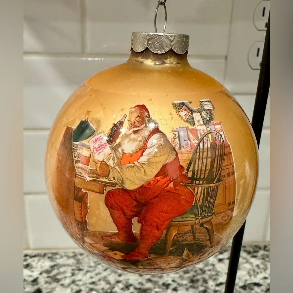 Vintage 1960’s‎ Coca Cola Glass Christmaf Ornaments Set of 3